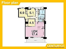 モントーレ香椎浜サーフタワーセンターコート 3LDKの間取図画像