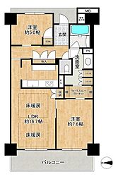 ビッグカーサ堺しらさぎ駅前カーサF 2LDKの間取図画像