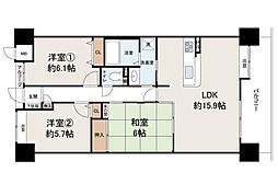 スペリオシティ泉北深井壱番館 3LDKの間取図画像