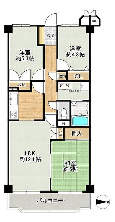 3LDK 間取り