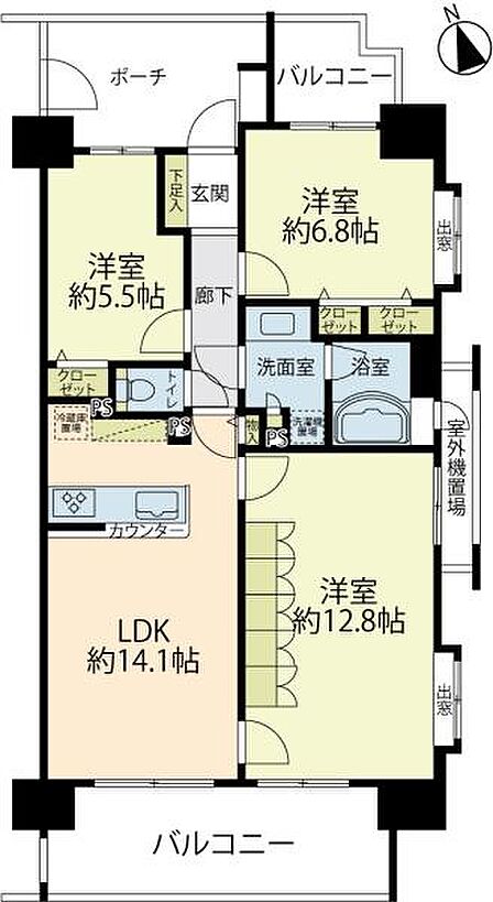 移動式家具を用いて、4LDKにすることも可!またリノベーションにてLDKと洋室の壁を無くして20帖超えのLDKにもできます!