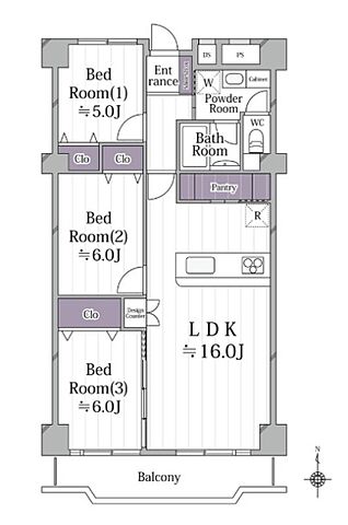 間取り ハイマートＡ棟 4階/-