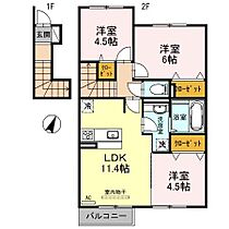 セジュール・シオン　（野洲市小篠原）  ｜ 滋賀県野洲市小篠原（賃貸アパート3LDK・2階・62.96㎡） その2