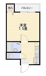 幸梅ビル ワンルームの間取図画像