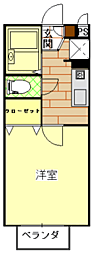 パセオ金岡 1Kの間取図画像