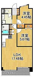 グランドヴィラ此花2 2LDKの間取図画像