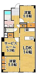 間取図画像 2SLDK