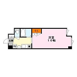 リベリー南草津 1Kの間取図画像