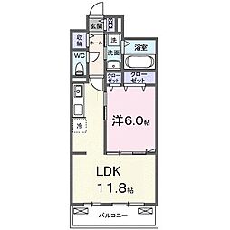 SYS大将軍 1LDKの間取図画像