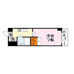 エレガンスコート瀬田 1Kの間取図画像