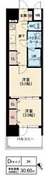 クレアドーレ南草津 2Kの間取図画像