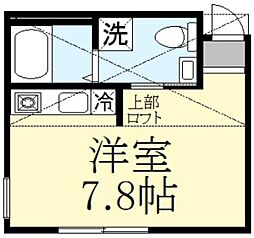 NEST冷泉町 ワンルームの間取図画像