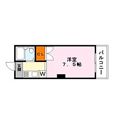 メゾンファミーユ 2階ワンルームの間取り