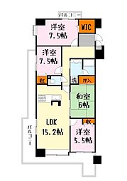 コスモ守山4番館 4階4LDKの間取り