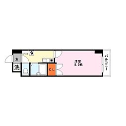 クレスト草津 1Kの間取図画像