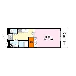 ルウエストプロヴァンス 1Kの間取図画像