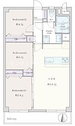 秀和めじろ台レジデンス 3LDKの間取図画像