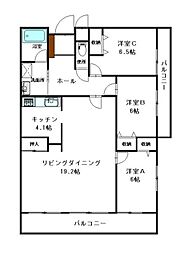 プリアデス木屋瀬 4LDKの間取図画像
