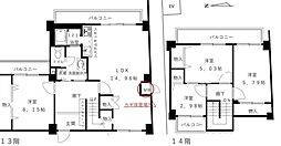 シャンボール内本町 4LDKの間取図画像