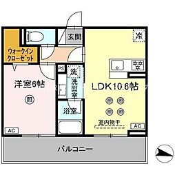 D-resena大橋I 1LDKの間取図画像