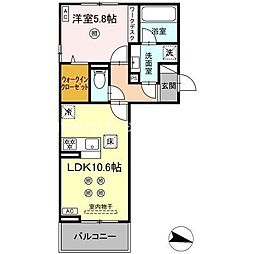 D-resena大橋I 1LDKの間取図画像