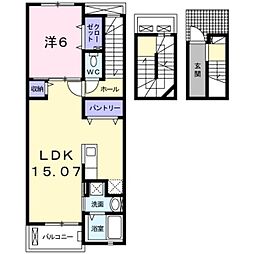 レジデンス・ジール1 1LDKの間取図画像