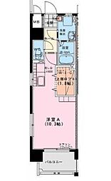 ボンヒル駅前 ワンルームの間取図画像