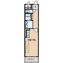 HashimotoEastMansion 1Kの間取図画像