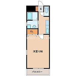 グリーンフィールド ワンルームの間取図画像