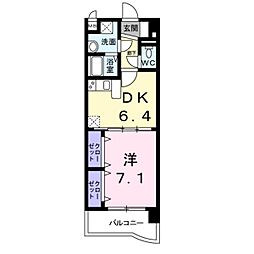 サンプラシード 1DKの間取図画像