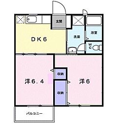 サンミニオン 2DKの間取図画像
