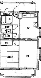ユーミー青柳1号館 2DKの間取図画像