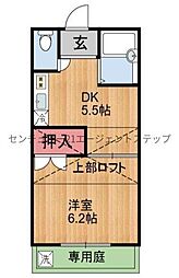 A-STEP城ヶ崎 1DKの間取図画像