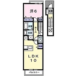 エンブレイスB 1LDKの間取図画像