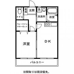ヴィラージュR・K 1DKの間取図画像