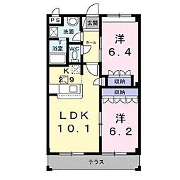 エミールシャラン 2LDKの間取図画像