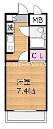 ダイアパレス宮崎県病院前 1Kの間取図画像