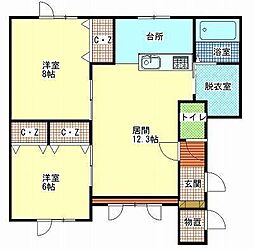 ラ・グレイ 2LDKの間取図画像