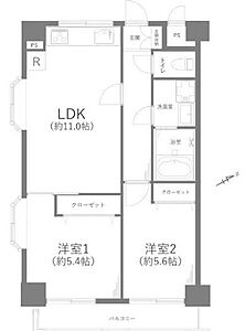 間取り：2LDK　新規内装リフォーム