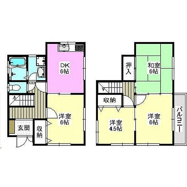 上穂積貸家 ｜大阪府茨木市上穂積２丁目(賃貸一戸建4DK・--・72.04㎡)の写真 その2