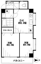 メゾンブランシュ 2DKの間取図画像