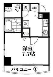ライズ 1Kの間取図画像