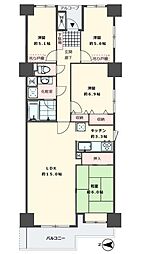 ダイアパレス猿江恩賜公園SOUTH 4LDKの間取図画像