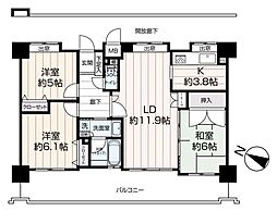 ラフィエール天応 3LDKの間取図画像