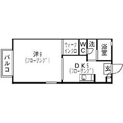 シャーメゾン大利 1Kの間取図画像