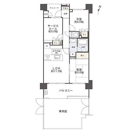 2ＳＬＤＫ　使いやすい間取りです。梯子で降りる床下収納が約3帖あります。