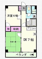 エトワス南葛西 2DKの間取図画像