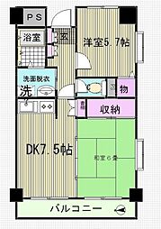 アクアリウス中葛西 2DKの間取図画像