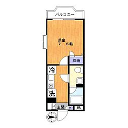 第三栄幸ビル 1Kの間取図画像