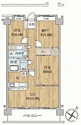 ベルエール大宮盆栽町 2SLDKの間取図画像